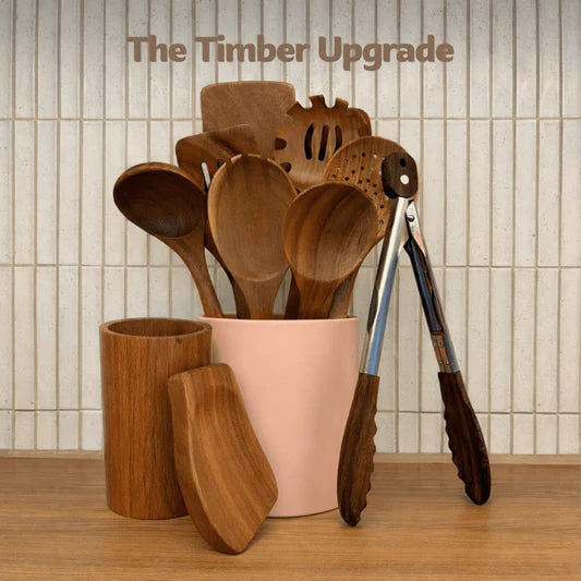 CoreSet™ 9-Piece Acacia Utensil Collection