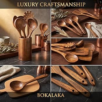 CoreSet™ 9-Piece Acacia Utensil Collection