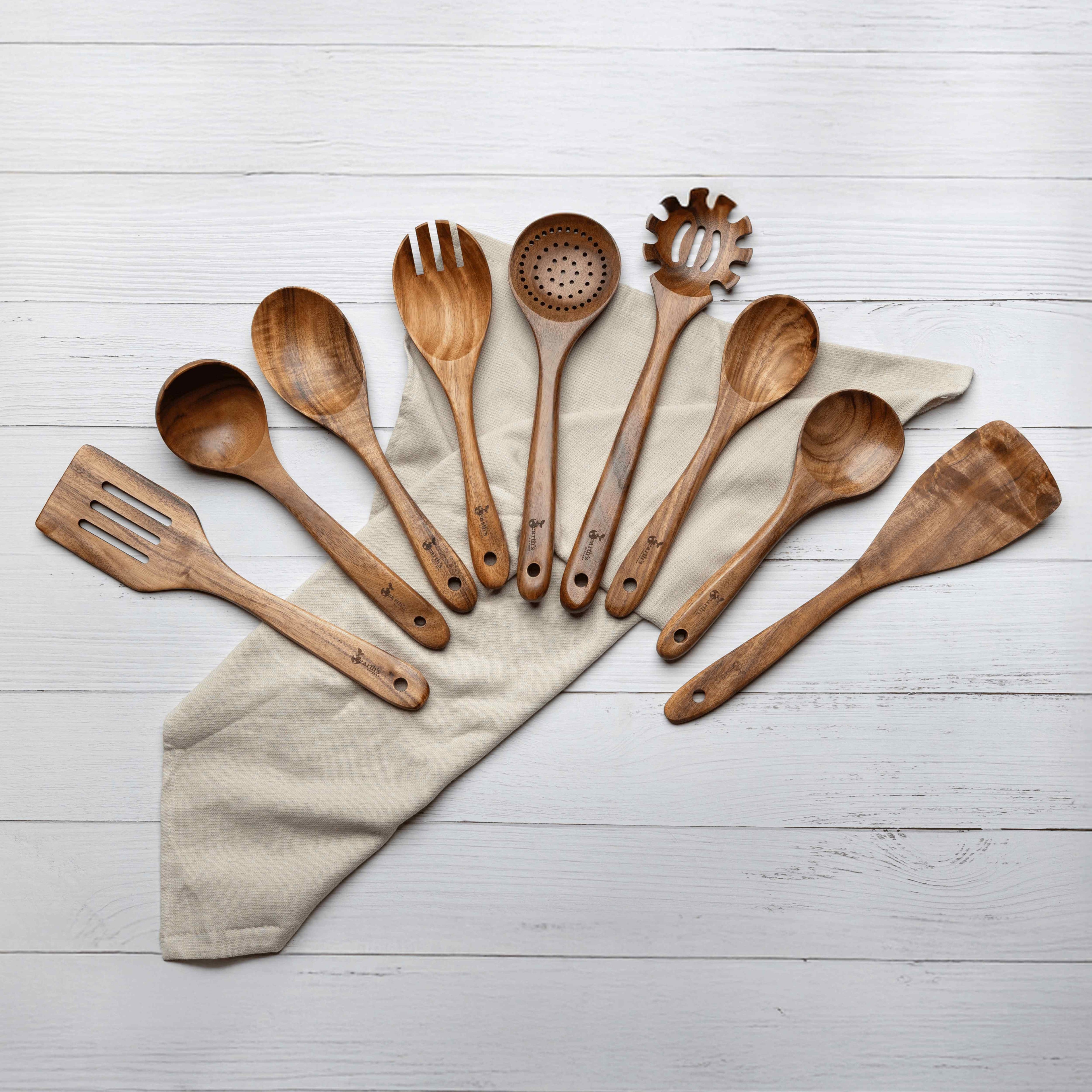 CoreSet™ 9-Piece Acacia Utensil Collection