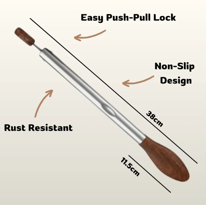 GripLock™ Acacia Grill Tongs