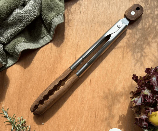 EmberGrip™ Acacia Tongs