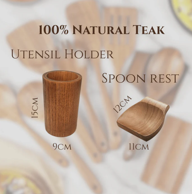 BenchBase™ Acacia Utensil Holder & Spoon Rest