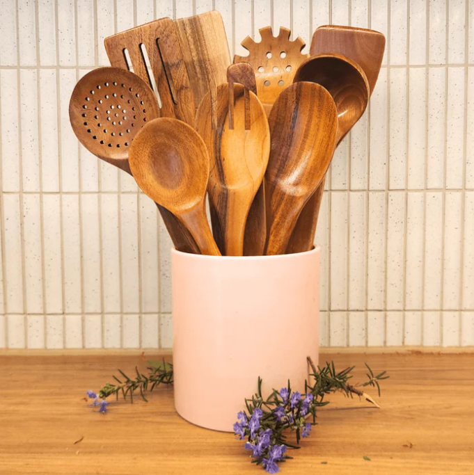 CoreSet™ 9-Piece Acacia Utensil Collection