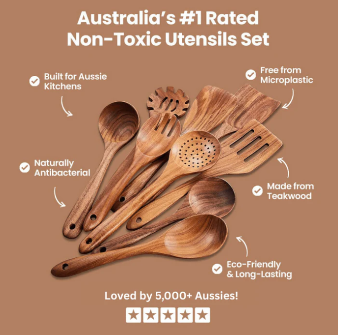 CoreSet™ 9-Piece Acacia Utensil Collection